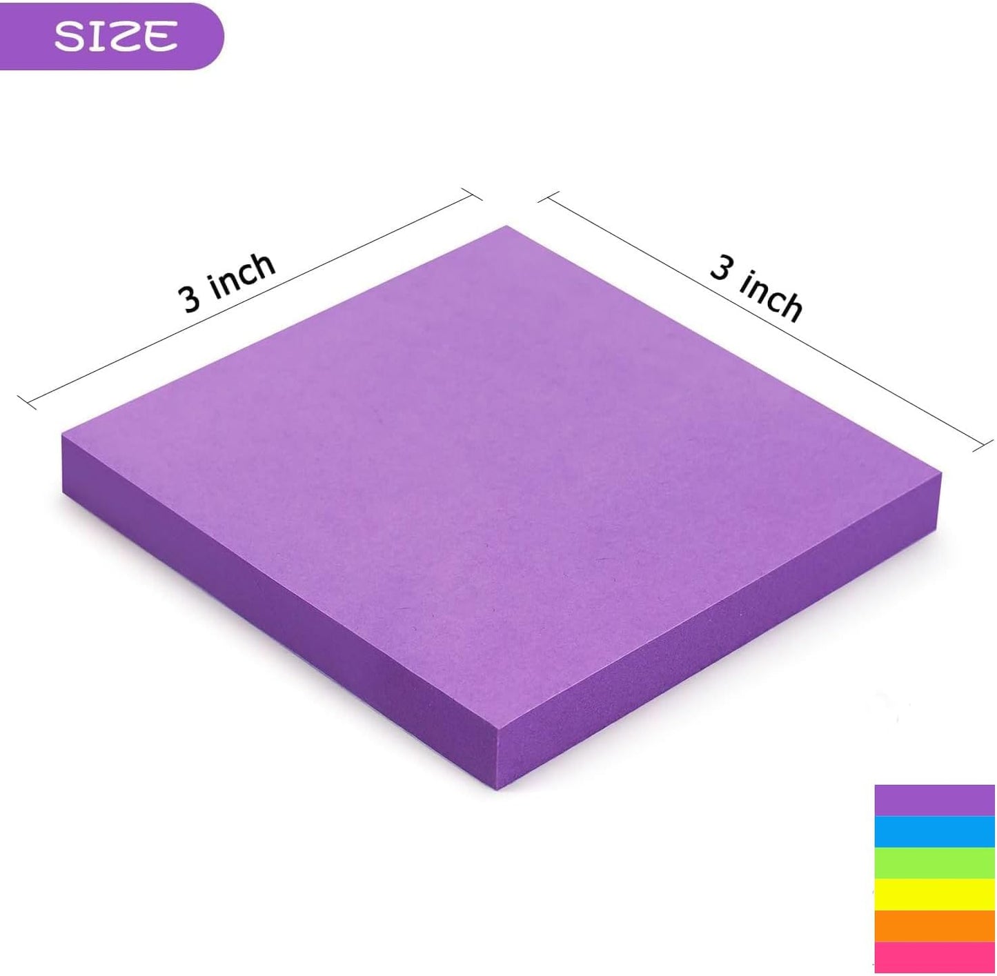 Early Buy Sticky Notes 6 Bright Color 6 Pads Self-Stick Notes 3 in x 3 in, 100 Sheets/Pad