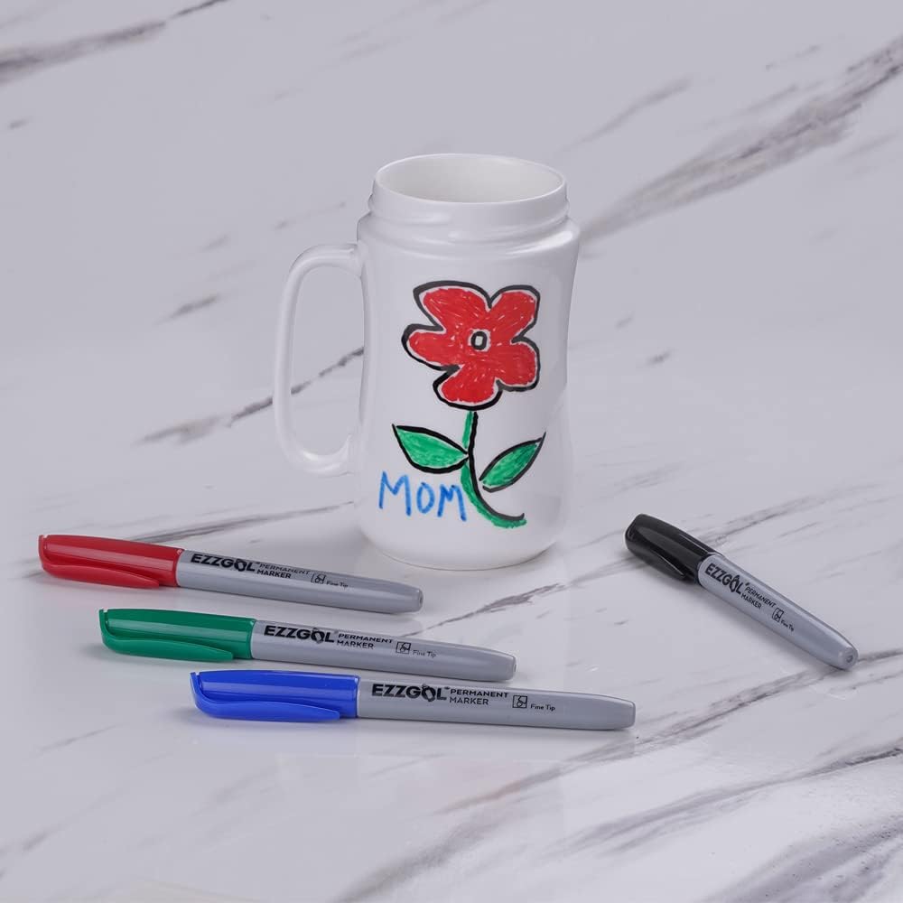 Permanent Markers Bulk, Permanent Marker Bulk Pack of 72, 12 Assorted Colors, Fine Point Permanent Markers For Kids and Adult Coloring as Office, School Supplies