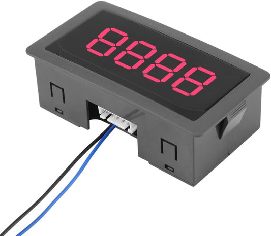 DC 8-24V Digit Counter, 4 Digit LED Digital Display 0-9999 Up/Down Plus/Minus Panel Counter Meter with Cable (Red)