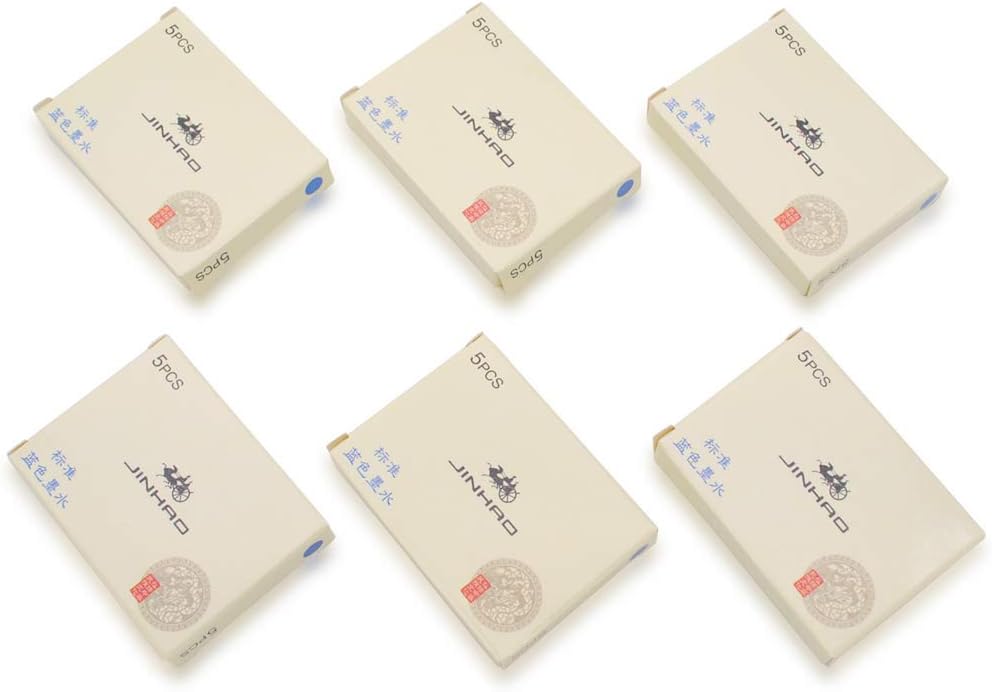 30pcs JINHAO Ink Cartridges Fountain Pen Refills for JINHAO and Baoer Pen Standard Size(Blue)