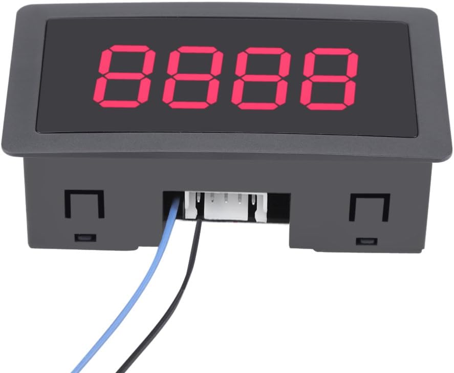 DC 8-24V Digit Counter, 4 Digit LED Digital Display 0-9999 Up/Down Plus/Minus Panel Counter Meter with Cable (Red)