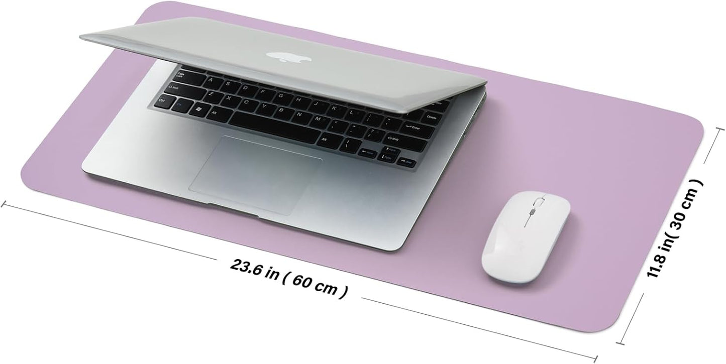 Compact Leather Desk Mat - Small Non-Slip PU Desk Pad for Office and Home - Desk Organization and Accessories - Ideal for Large Mouse Pad and Small Desk Mats on Top of Desks (Purple,23.6"x 11.8")