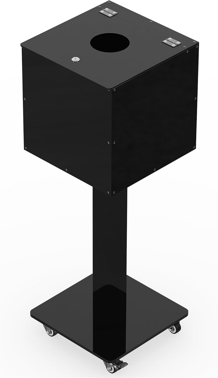 GARVIN Acrylic Raffle Ticket Box with Stand, Lockable Collection Boxes with Slot for Drawings, Voting, Fundraisers, Suggestion Cards, Secure Donation Box, Large Capacity, Black