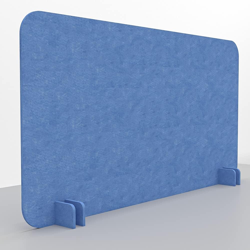 Freestanding Acoustic Desk Divider with Mount | Eco-Friendly Privacy Screen Panel | Noise Reducing Desk Partition | Tackboard Option & Easy to Install | Made from Recycled Plastic | Purple - 18" X35"