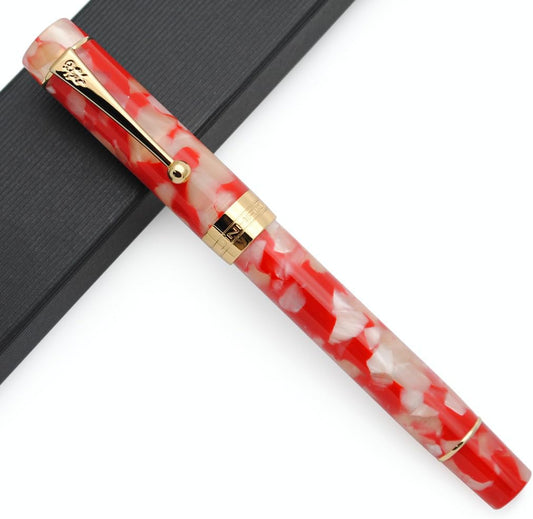 JINHAO 100 Fountain Pen with Ink Converter (Medium Nib 0.7mm, Red White Koi)