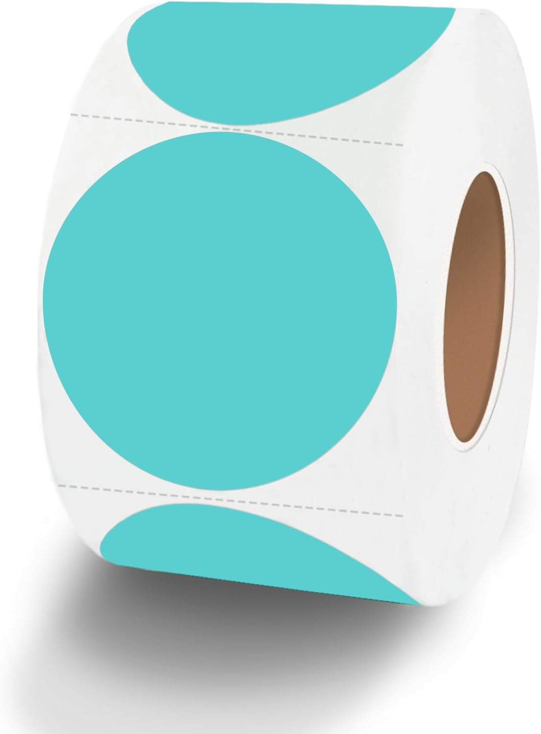 1.5 Inch Blue Round Thermal Sticker Labels - Self-Adhesive Circle Direct Thermal Multi-Purpose Roll for DIY Logo Design With Perforation Line (500 Labels, 1 Roll)