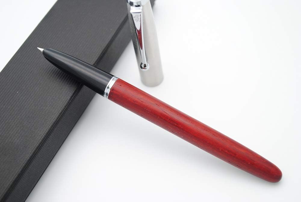 JINHAO 51A Wooden Fountain Pen Steel Cap (Rosewood, Extra Fine Nib 0.38mm)