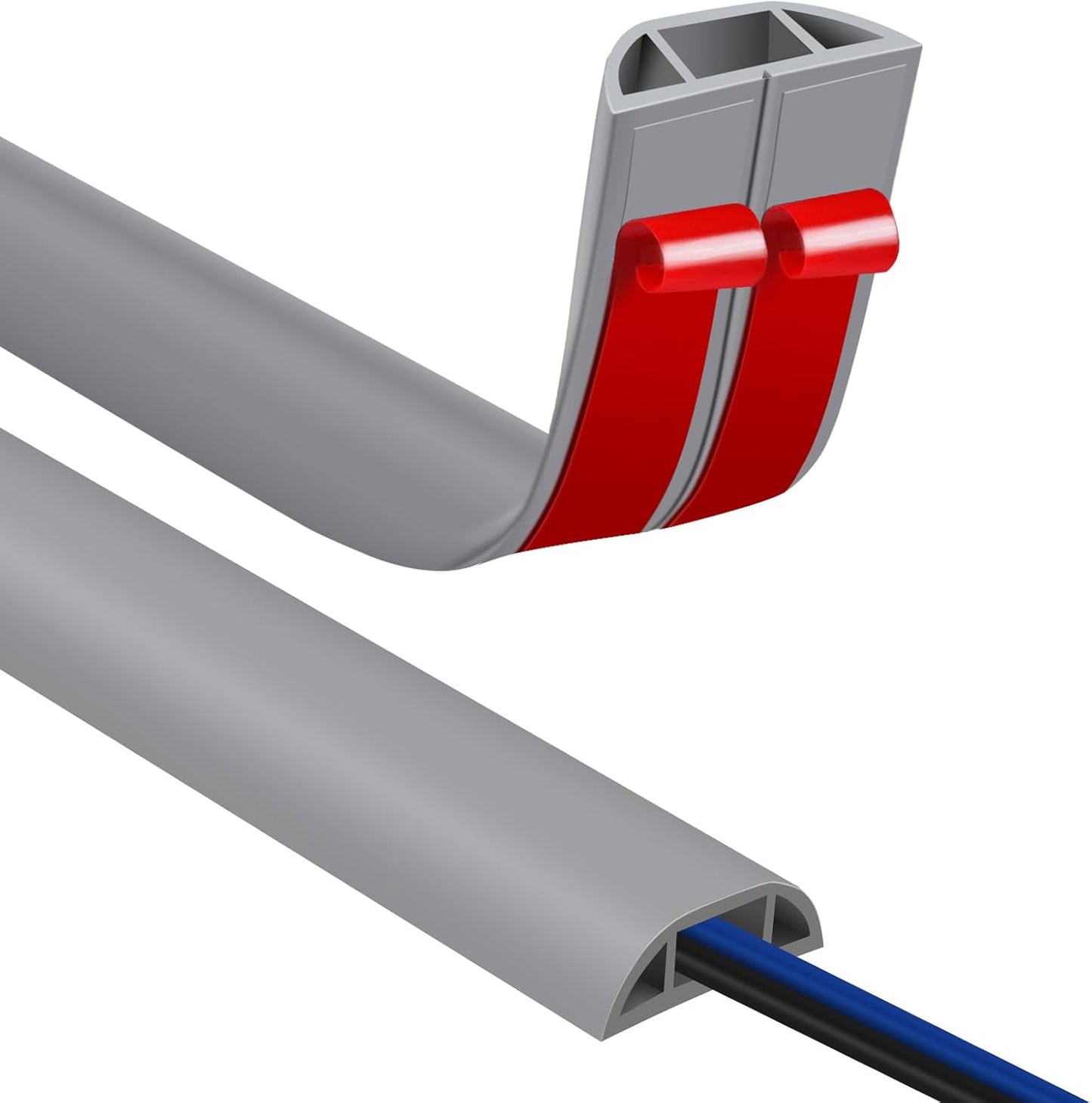 Floor Cord Covers for Wires 10FT Cable Hider Wire Coverr Self Adhesive Cord Hider Floor for Offices, Homes, Workshops, Warehouses Cable Cavity 0.51" W x 0.31" H