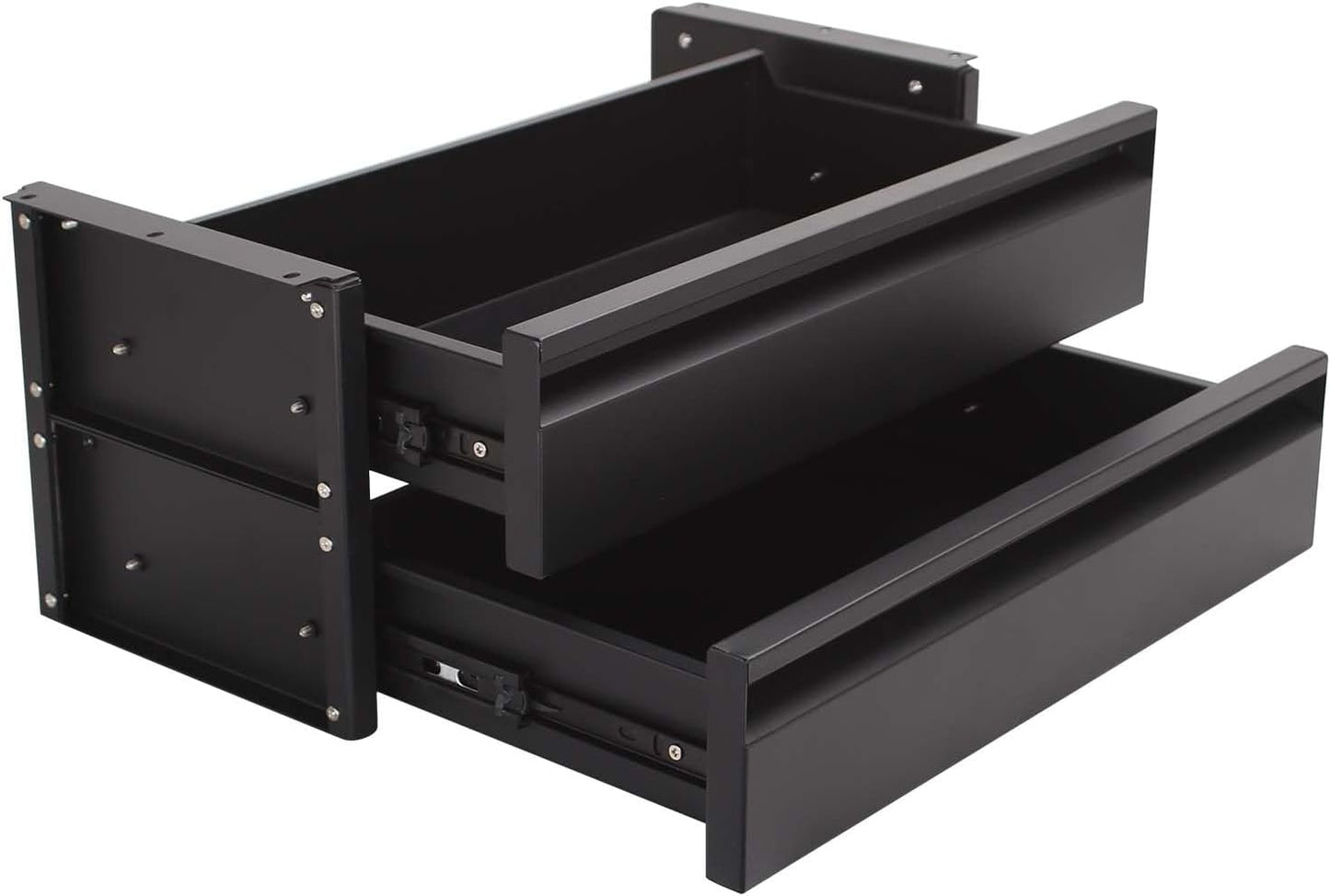 POPMOON Under Desk Drawer,Adjustable Height 15in Drawer Pull out for Desks Carbon Steel Hidden Drawers