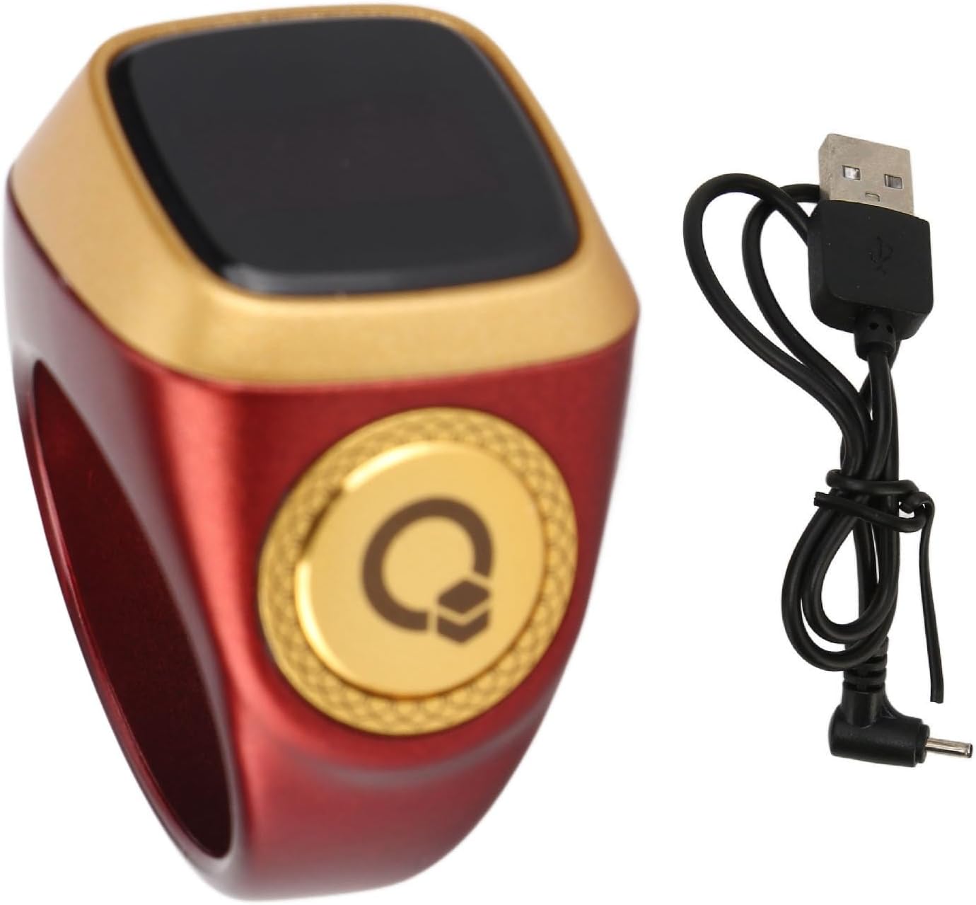 Finger Tally Counter, 20mm Rechargeable Tally Counter Ring BT5.1 Handheld Number Click Counter CNC Button Digital Finger Counter Support APP with 0.49in Screen (Brown)