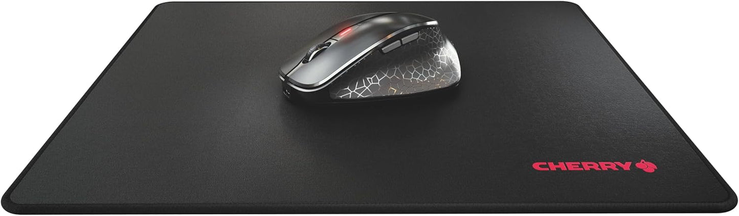CHERRY MP 1000, Premium Fabric Mouse Pad in XL (350 x 300 x 5 mm), Smooth Surface for Precision, Stitched Edges, Non-Slip, Rollable, Black