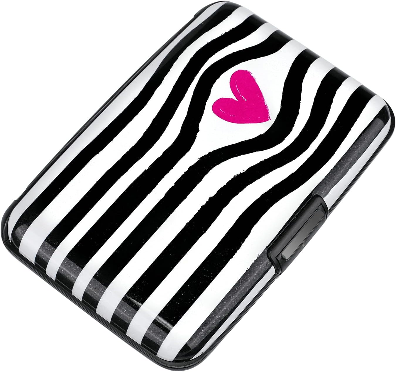 ELFISH Mini RFID Aluminum Wallet Credit Cards Holder Business Card Case Metal ID Case for Men Women (Eye heart)