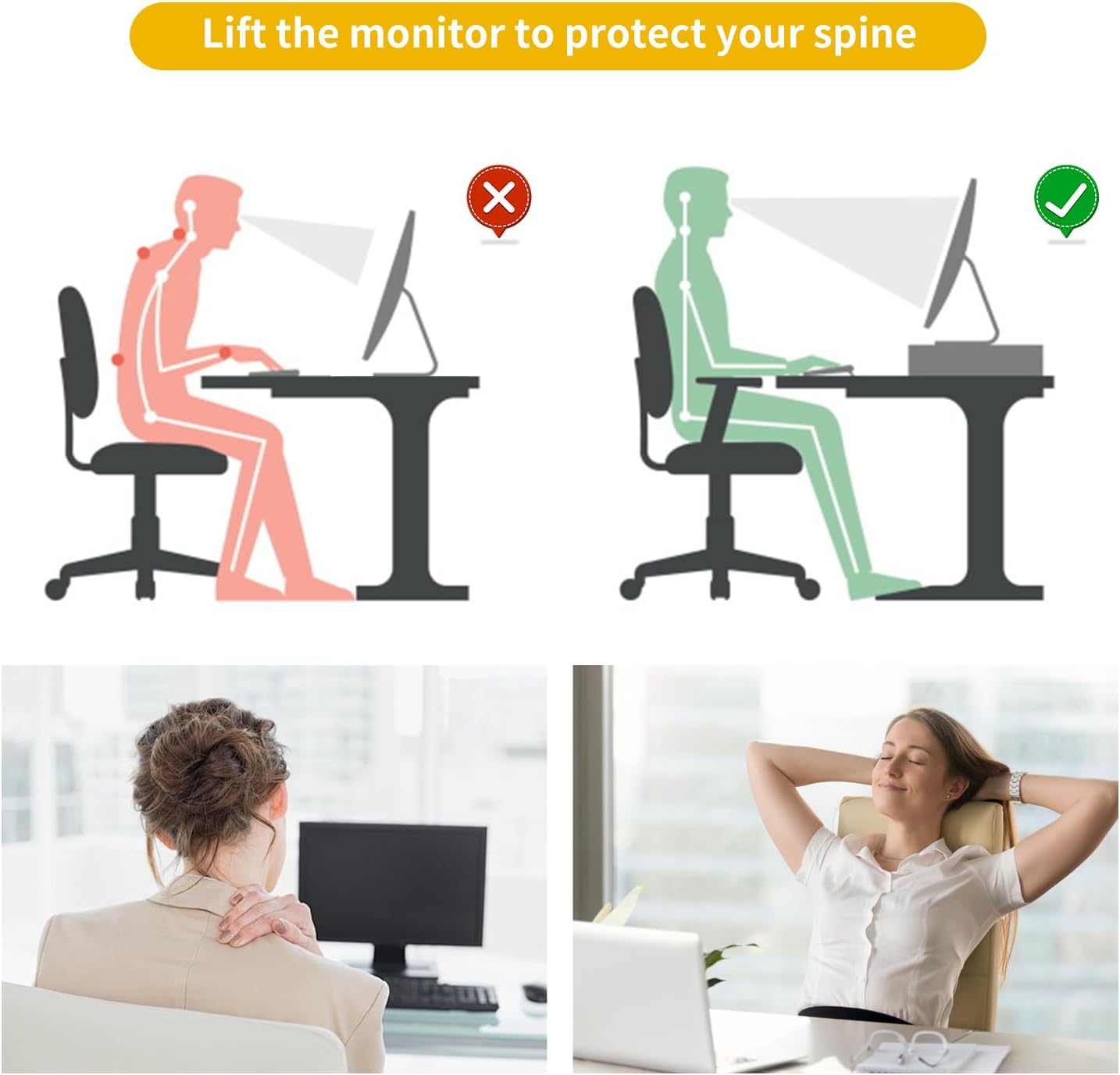 gianotter Desk Organizers and Accessories, Monitor Stand with Drawer and 2 Pen Holder, Desktop Organizer Suitable for Offices and Dormitories (Blue)