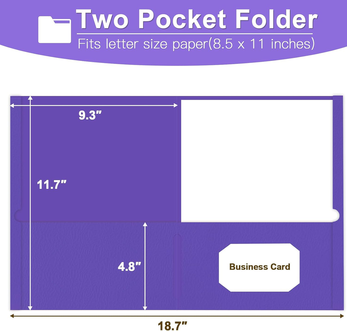 Folders with Pockets, LAYZZ 30 Pack Paper Pocket Folders, 2 Pocket Folders Fits Letter Size Paper, for School Office and Home (Purple)