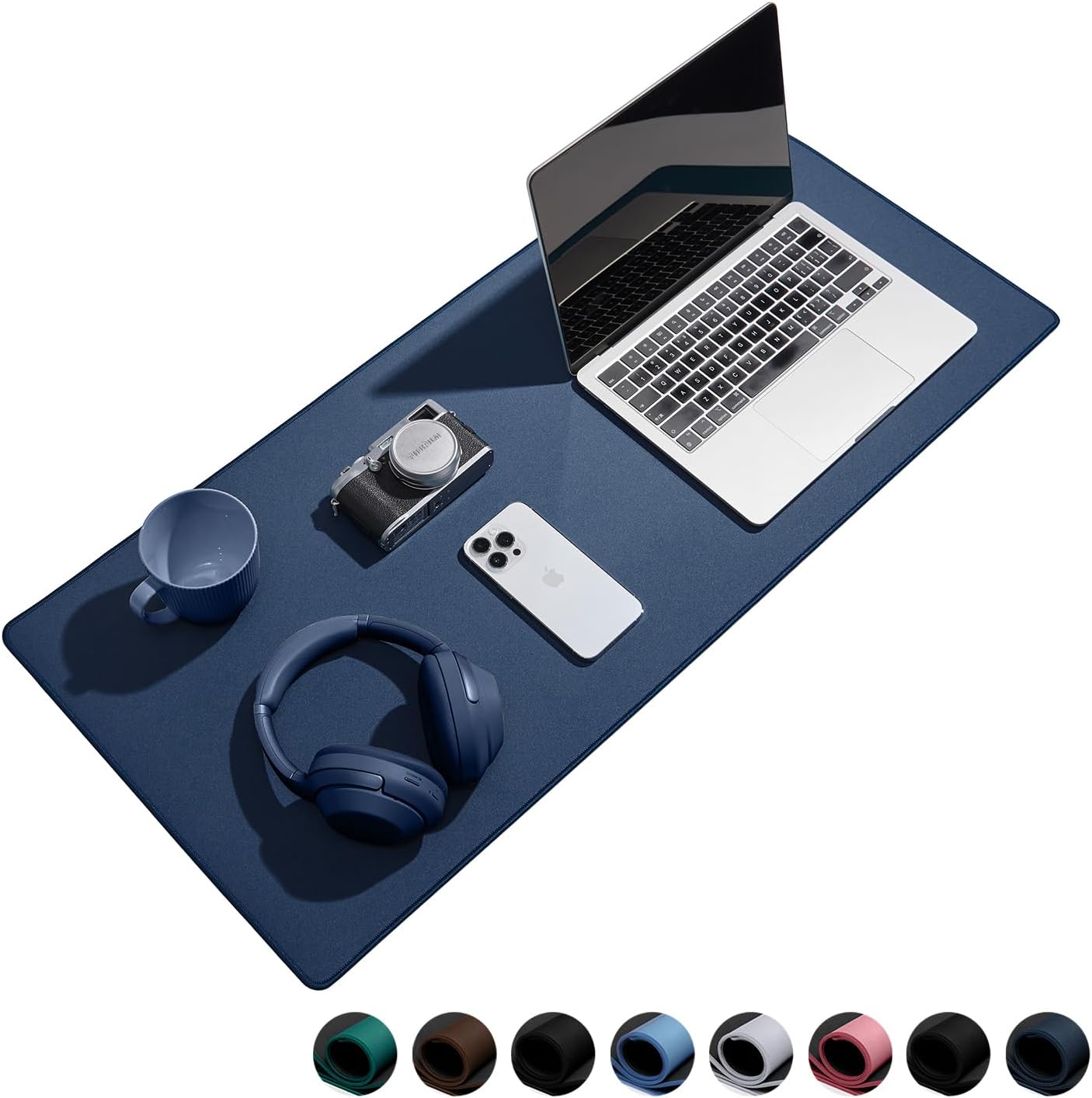 Waterproof Large Gaming Mouse Pad with Durable Stitched Edges, Non-Slip Rubber Base, Smooth Surface Mouse Mat Desk Pad for Home Office Gaming, 27.5"x11.8"x0.08", Dark Blue