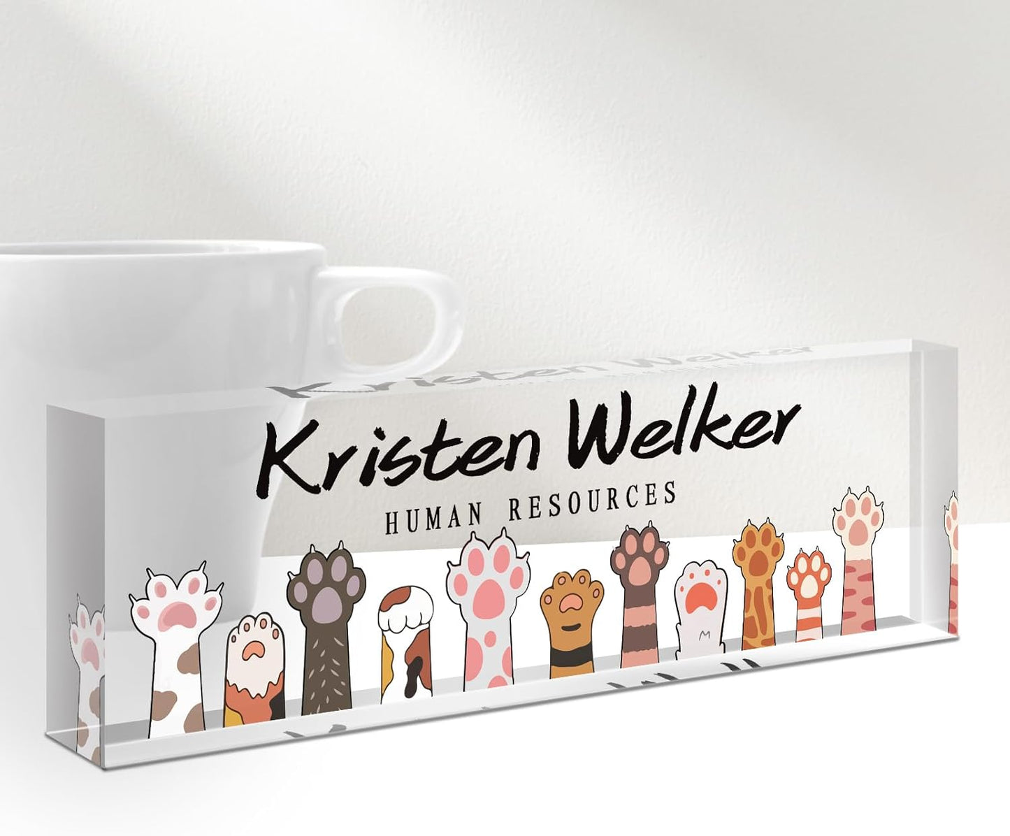 Gowellly Office Desk Name Plate Personalized - Custom Cute Desk Accessories Acrylic Name Plates for Desk - Employee Appreciation Gifts - Office Gifts for Teacher,Boss,Nurse,Women