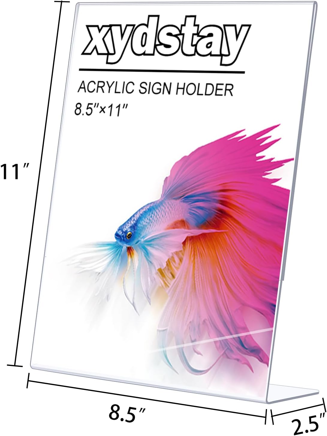 12pack 8.5x11 Acrylic, L Shape Clear Plastic, Menu Holder, Unbreakable Table Sign Holder for Restaurant, Office, School, Store and Home Use