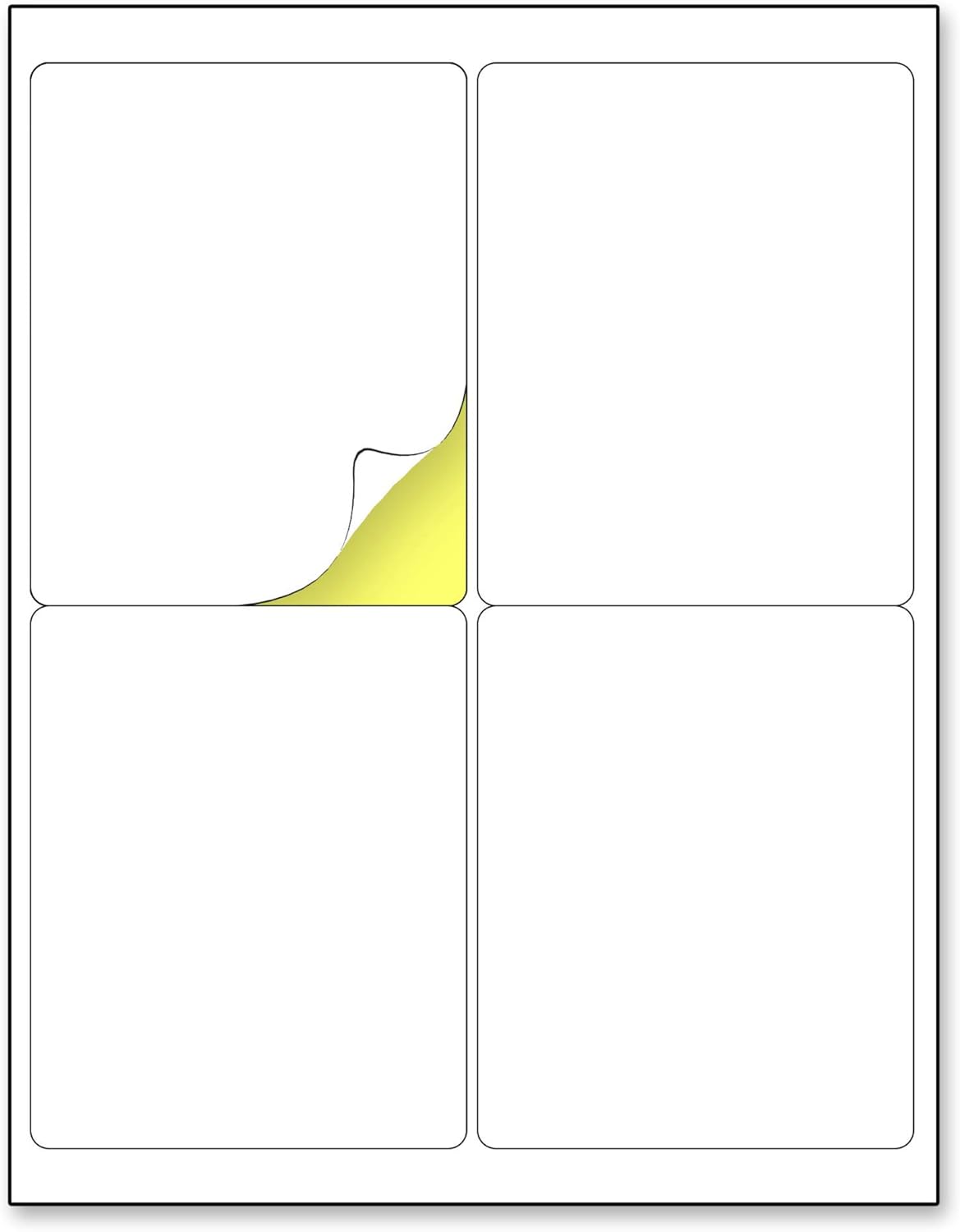 (4" x 5") 30 Sheets, Large White Labels Stickers - Laser/Inkjet Printable