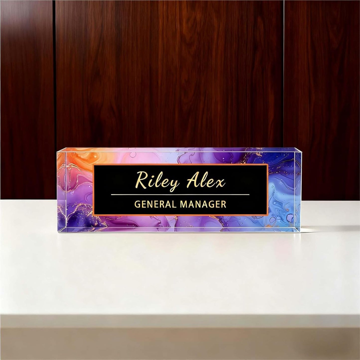 Desk Name Plate Personalized, Office Decor Cute Desk Accessories for Employee Appreciation Gifts Office Gifts for Boss, Teacher (S1)