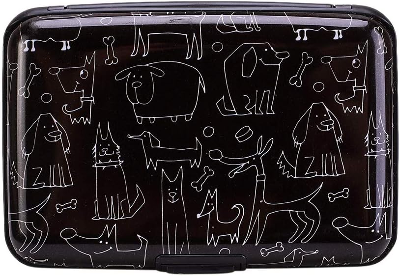 ELFISH Mini RFID Aluminum Wallet Credit Cards Holder Business Card Case Metal ID Case for Men Women (Animal)