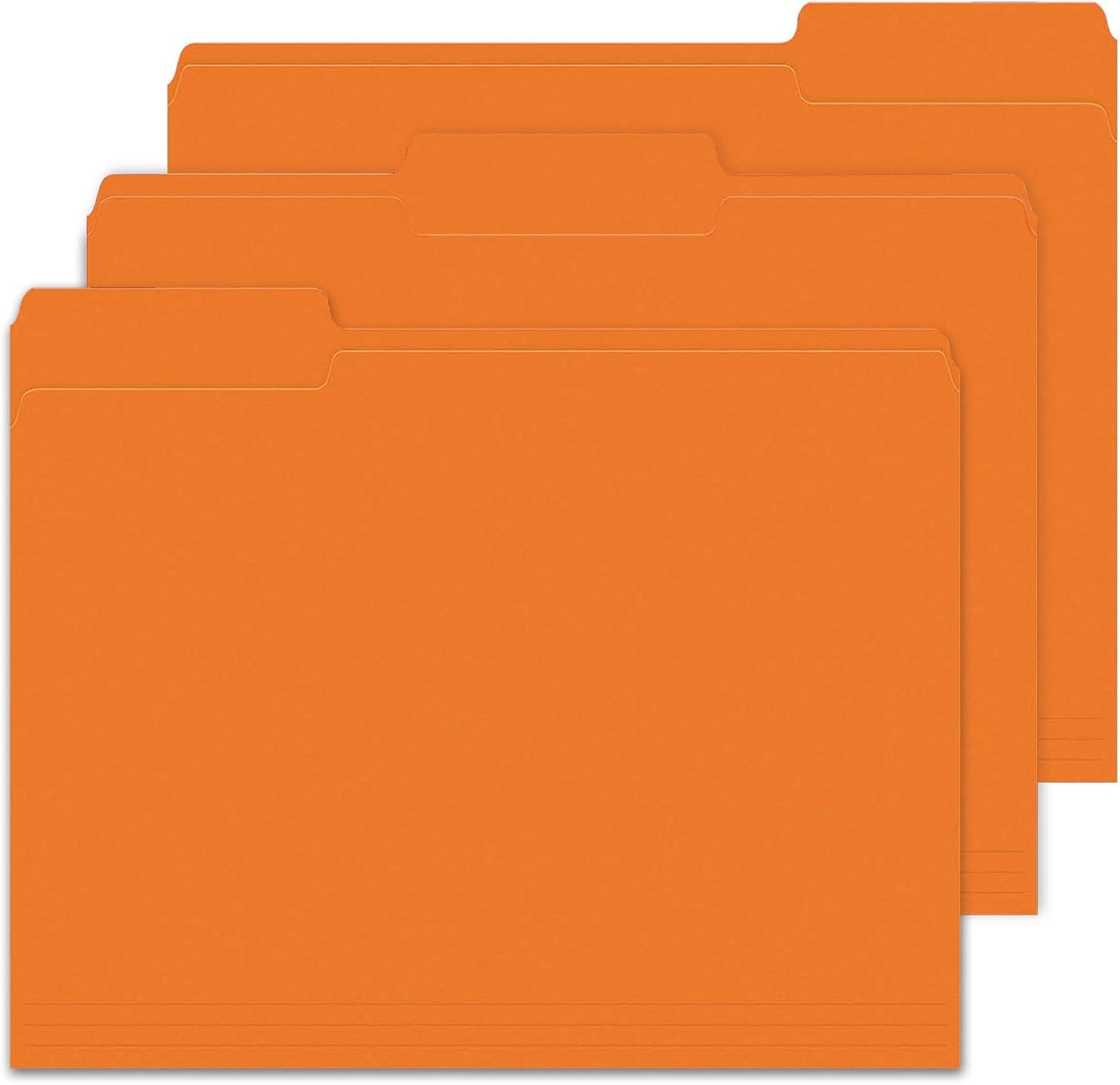 File Folders,IntoJoy 120 Pack Colored File Folder Letter Size, 1/3 Cut Tab Filing Folders for Office School Business File Document Organization,Orange