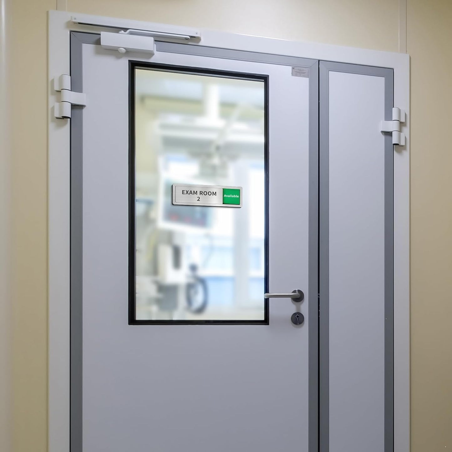 Exam Room Sign, Exam Room Numbers, In Use/Available Slider Door Signs for Therapists, School, Medical Office, Hospital-Easy Installation