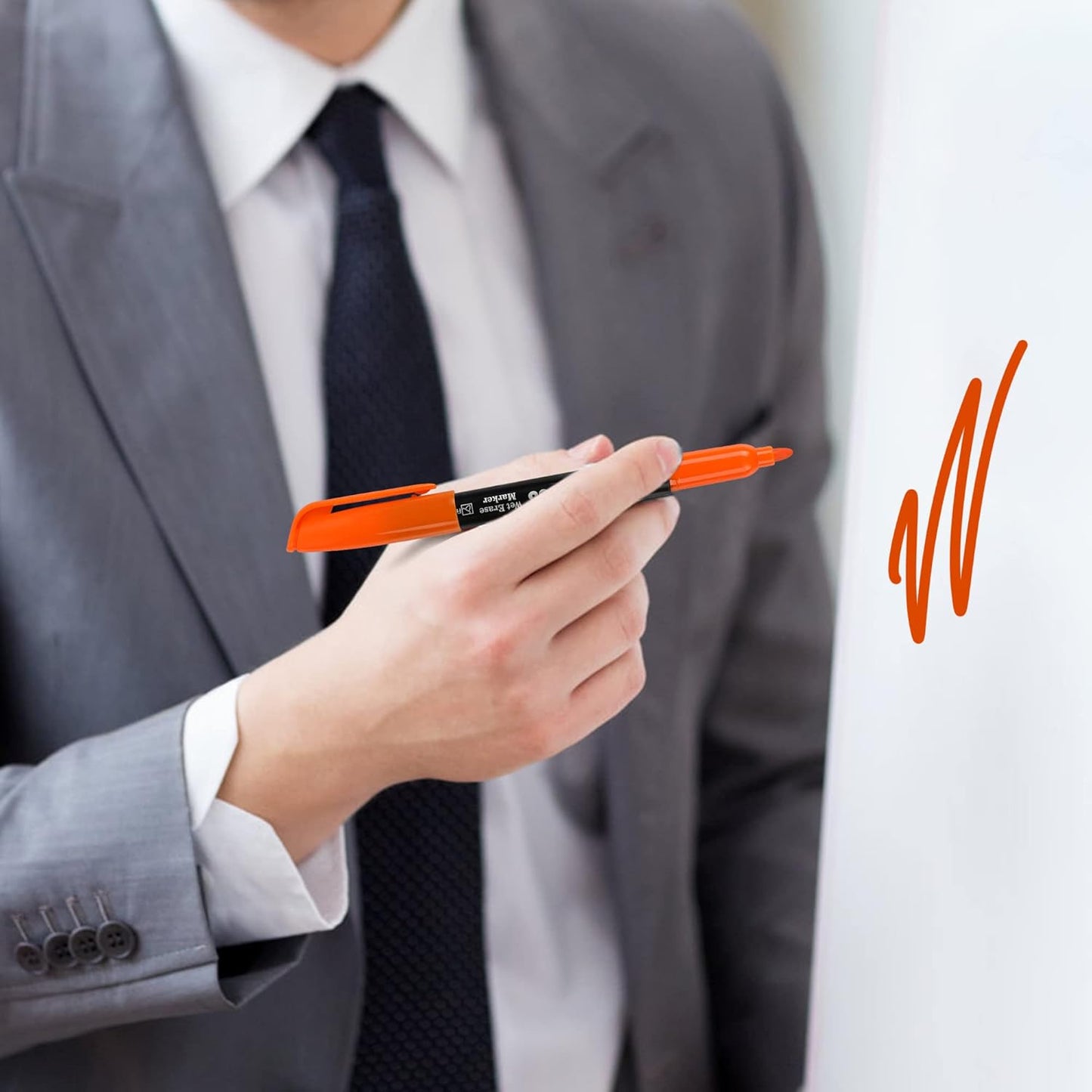 Dabo&Shobo Wet Erase Markers, 36-Count Smudge-Free, 12 Colors Fine Tip, Erases with Water! Low Odor Markers for Office, School & Home