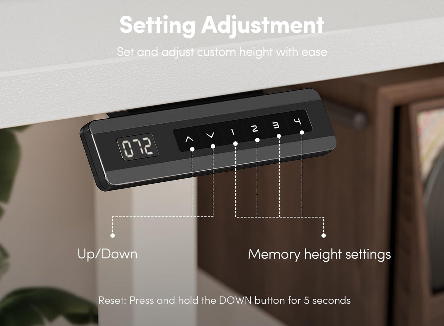 FEZIBO 63 x 28 Inch Deeper Height Adjustable Electric Standing Desk with Double Drawers, Sit Stand Up, Home Office Computer Desk with 4 Height-Adjustable Feets & 2 Hooks, White Frame/White Top