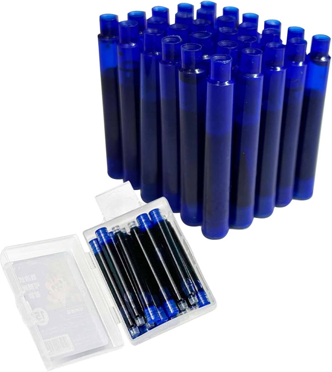 Blue/Black Pen Ink Cartridge Fountain Pen Cartridges Refillable Fountain Pen Cartridge, 3.4 mm Bore Diameter (Erasable Blue Black)