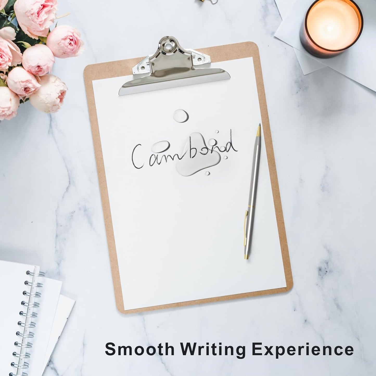 Cambond Black Pens Ballpoint Pens - Fancy Pens Comfortable Writing Gift Mini Conical Sliver Pen Slim Retractable Smooth Writing Bulk 1.0mm Medium Poin, 10 Pack (Silver)