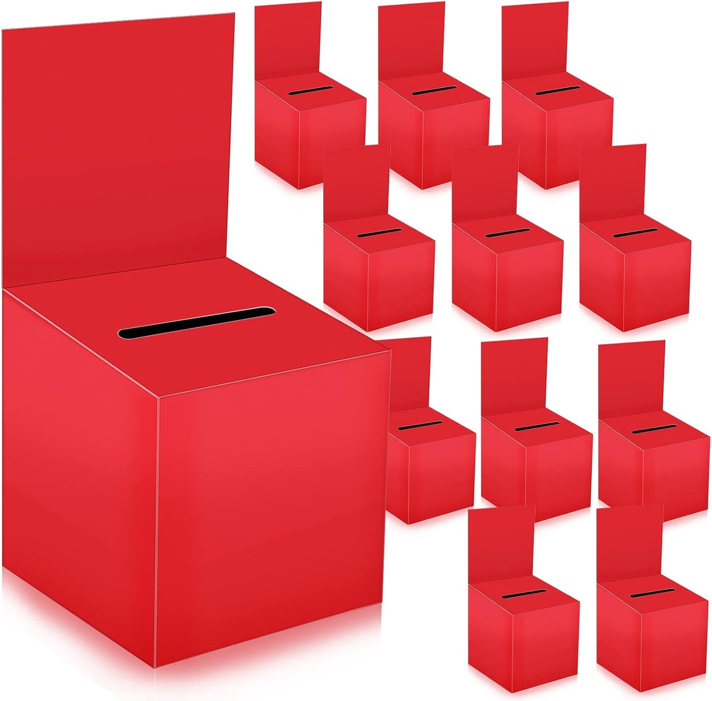 12 Pack Raffle Box Donation Box for Fundraising, Ballot Cardboard Boxes with Slot for Ticket and Removable Header Charity for Collecting Business Card Voting Contes, 6 x 6 x 6 Inch