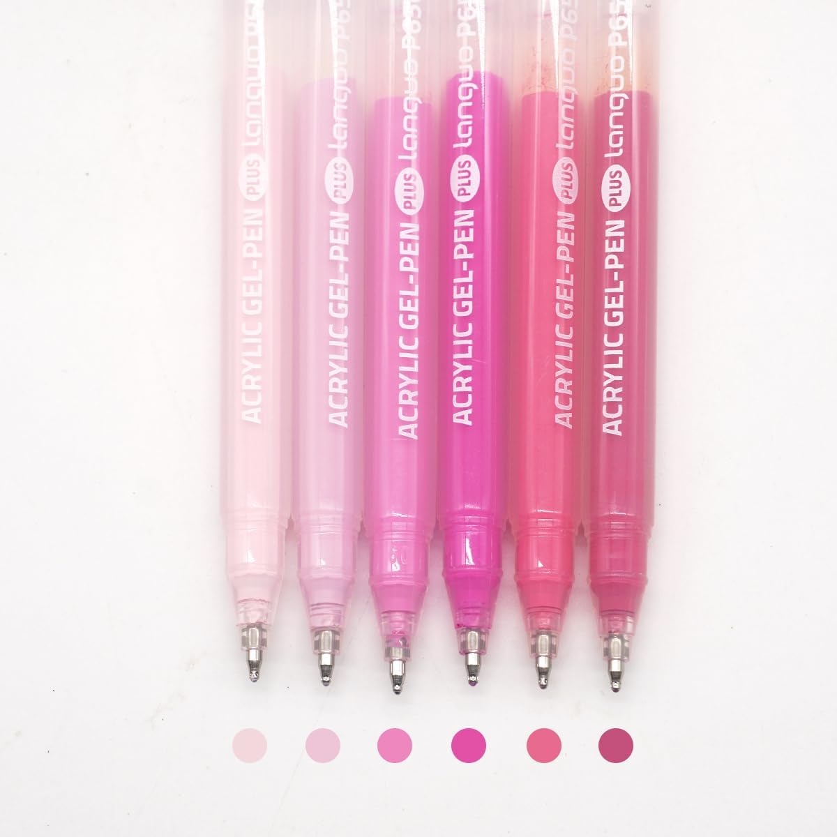 Acrylic Gel Pens for Coloring Books, Quick Dry 6 Pcs 1.0mm Fine Point Gel Marker Pen for Drawing, Journaling Art, School Supplies, Sweet Pink