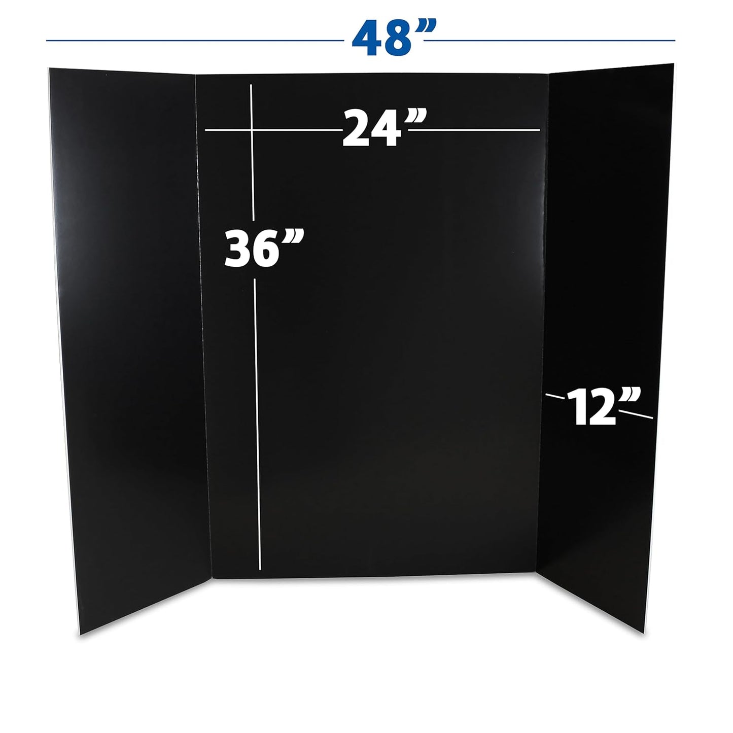 Flipside Products 36” x 48” Foam Project Boards for Presentations, Science Fair, School Projects, Event Displays and Trifold Picture Board - Black - 24 Pack