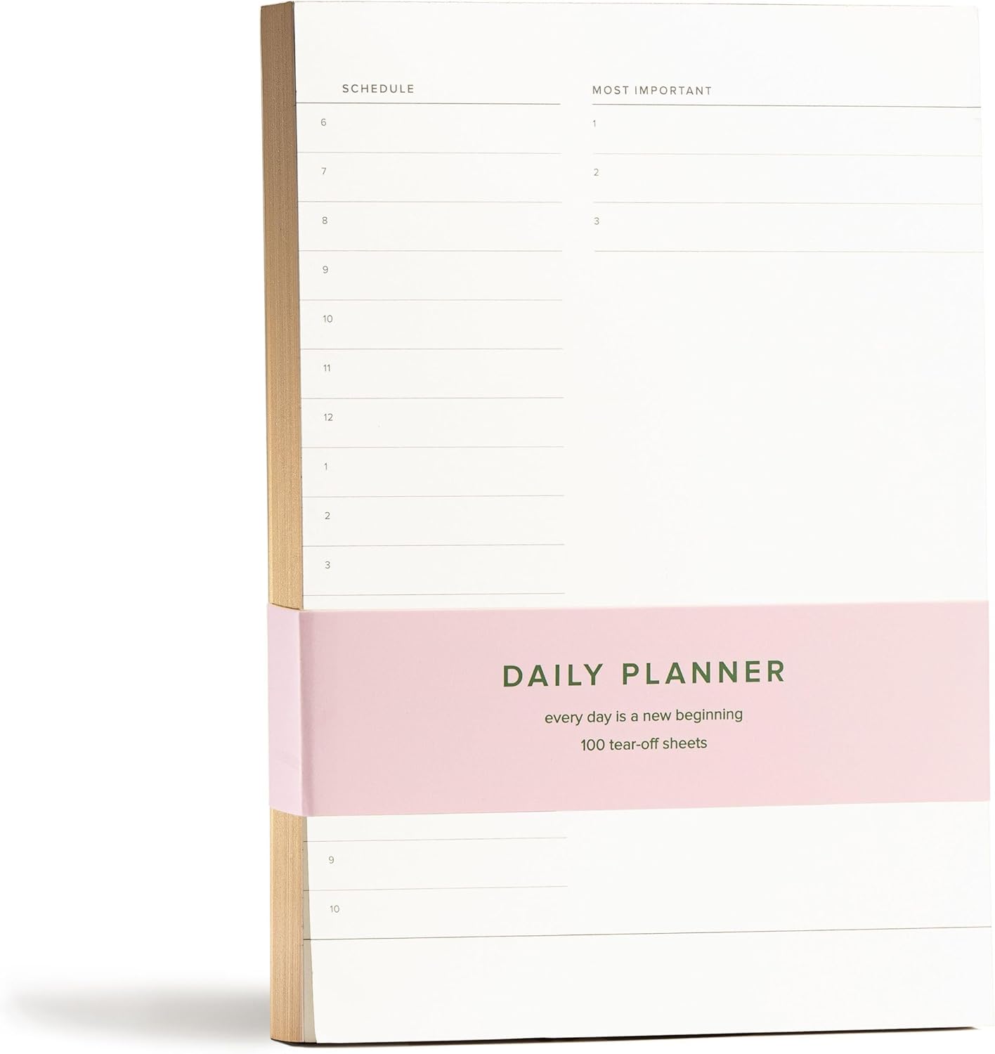 Daily and Weekly To-Do List Notepad – Desk Pad for Work and Study, Gold, 8x6 Inches