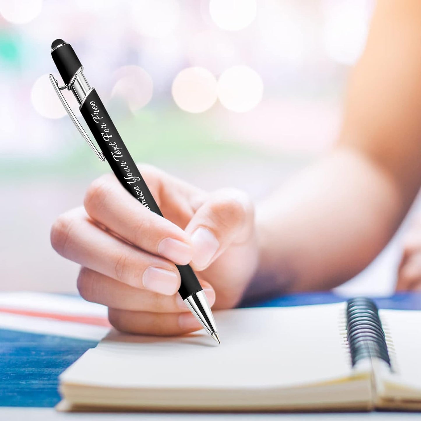 Max 500 Pcs Personalized Pens Bulk, Custom Pens with Free Engraving, Customized Stylus Tip Ballpoint Pen with Your Name Massage Text for School Office Business Graduation Anniversaries-250 Packs