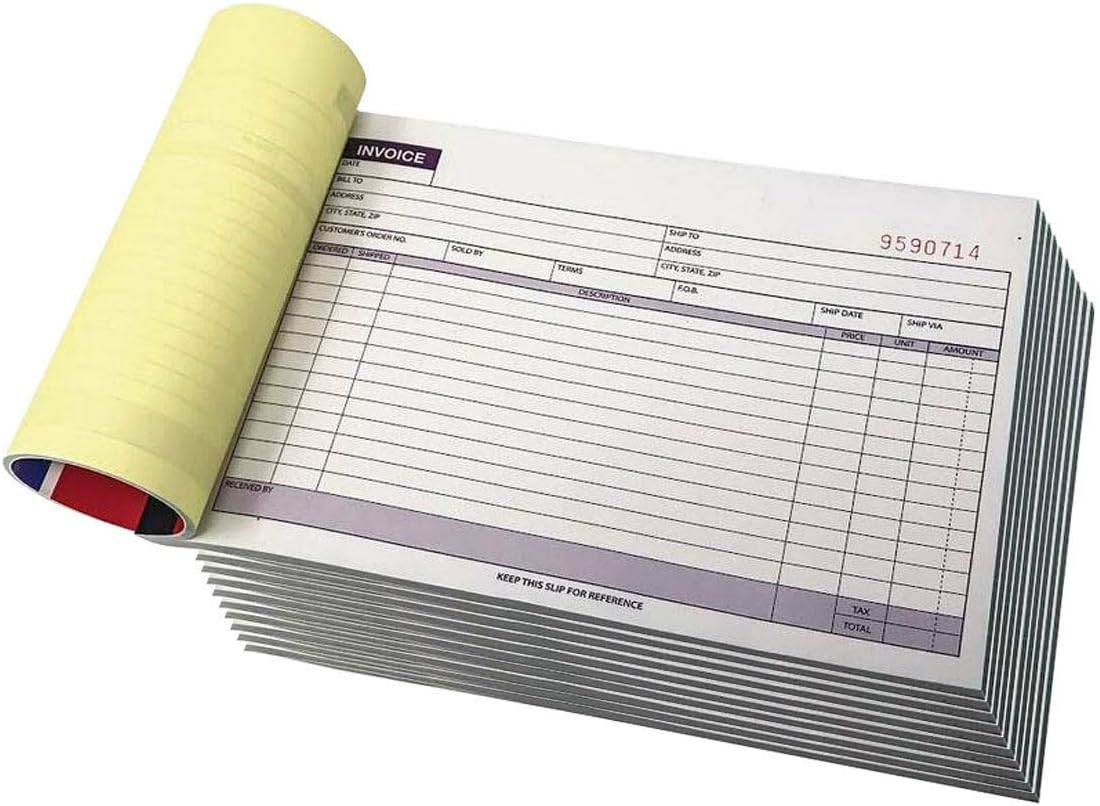 10 Pack Large Sales Order Book Receipt Invoice Duplicate Carbonless 50 Sets 5.5" X 8"5 (10 pck Horizontal)