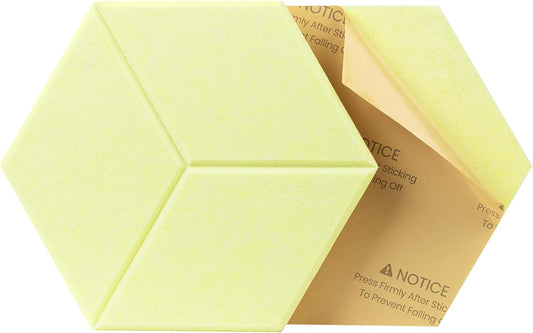 12 Pack Self-adhesive Acoustic Panels 12" X 10" X 0.4" - Sound Proof Foam Panels with High Density, Y-Lined Design, Flame Resistant, Absorb Noise and Eliminate Echoes(Canary Yellow)