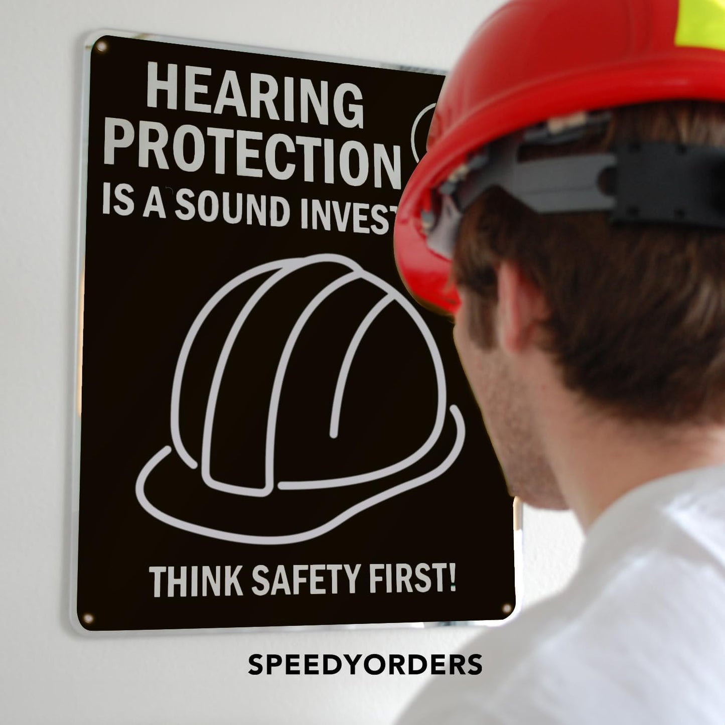 Custom Outdoor Metal & Aluminum Signs, Personalized Business Safety Signs, Waterproof White Aluminum (Black, 24x18 In)