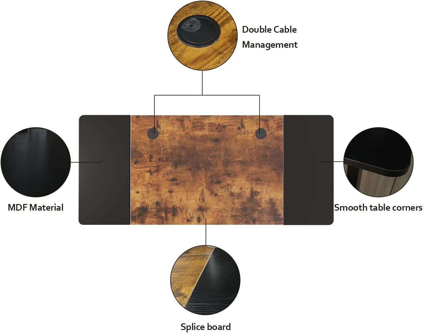 Electric Height Adjustable Standing Desk, 63 x 30inches Height Adjustable Computer Desk Sit Stand Desk Home Office Desks with Splice Board