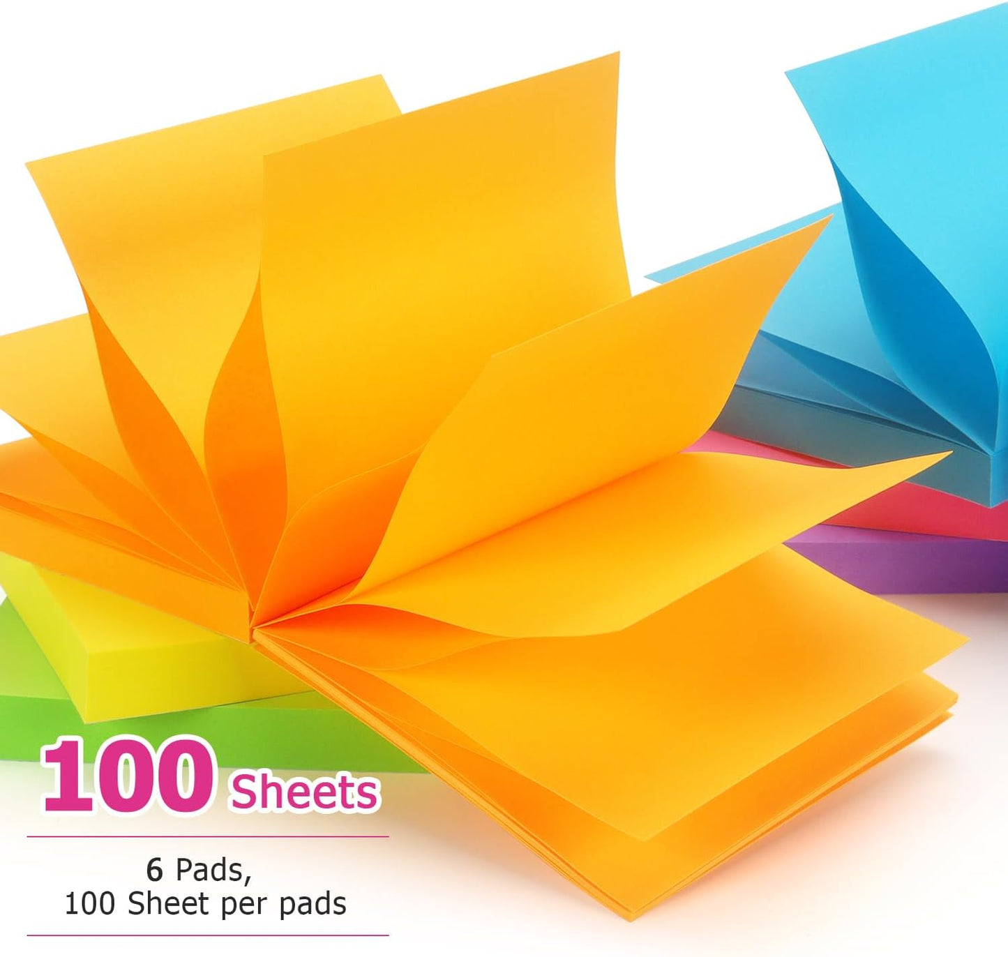 Early Buy Pop Up Sticky Notes 3x3 Refills Self-Stick Notes 12 Pads, 6 Bright Colors, 100 Sheets/Pad