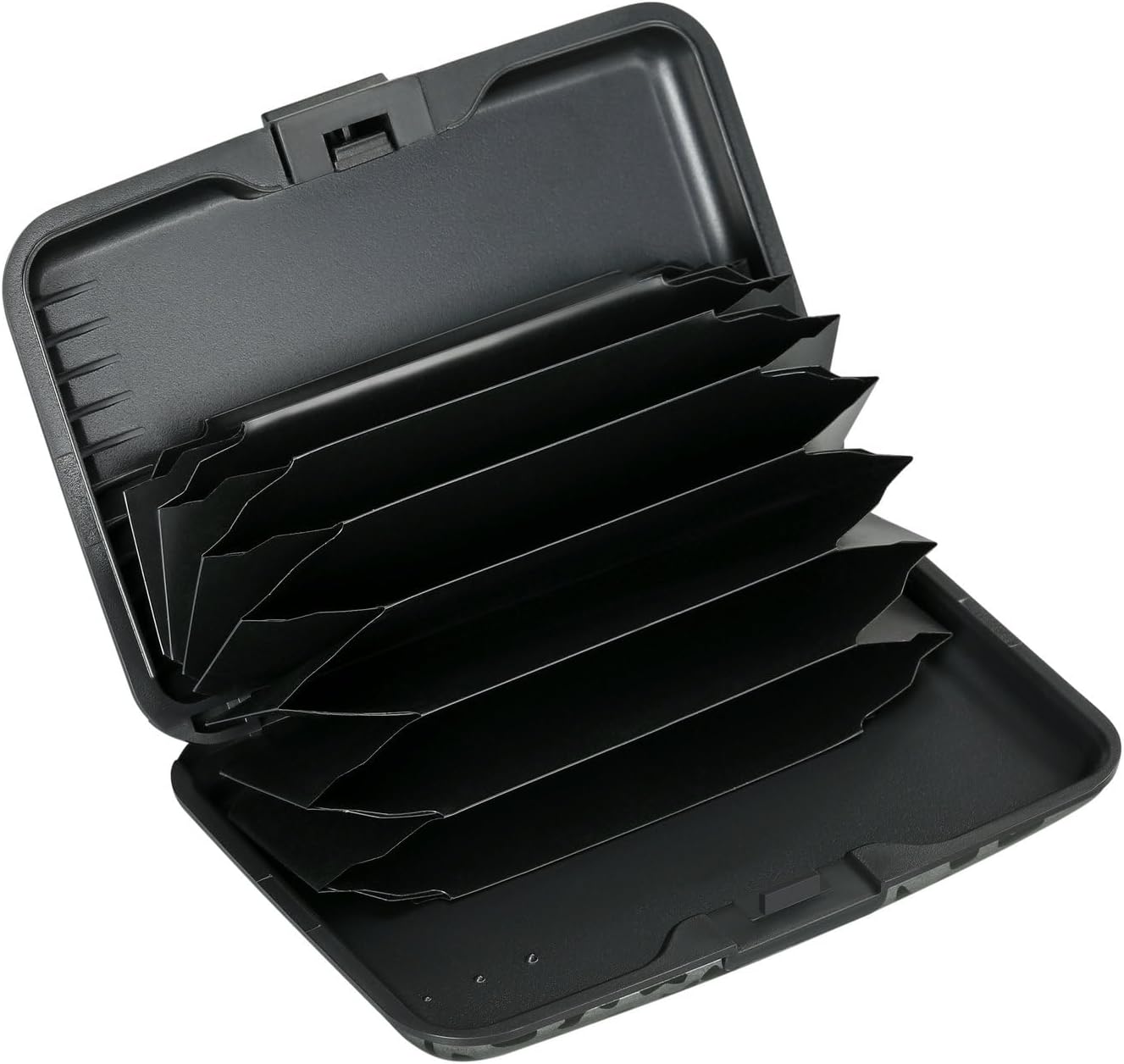 ELFISH Mini RFID Aluminum Wallet Credit Cards Holder Business Card Case Metal ID Case for Men Women(Black Leopard Print)