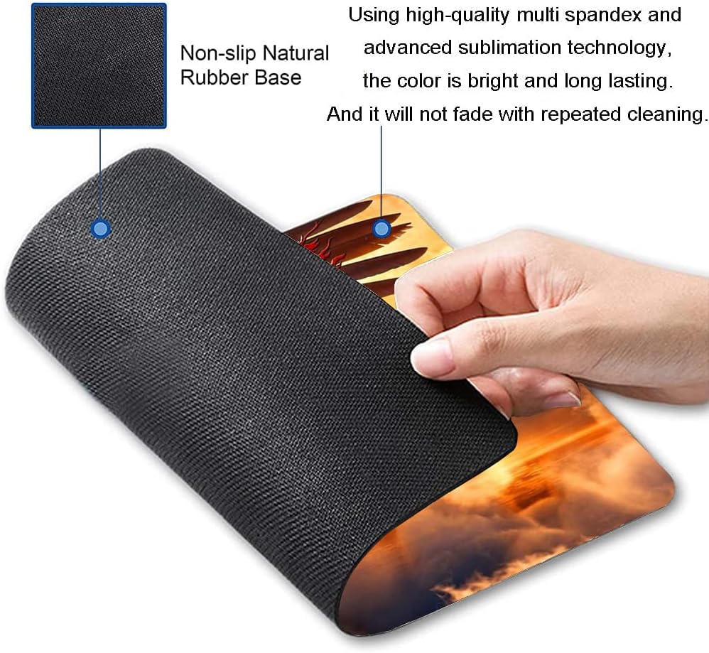 Customized Square Gaming Office Computer Mouse Pad, American Flag Eagle Anti Slip Rubber Desktop Mouse Pad