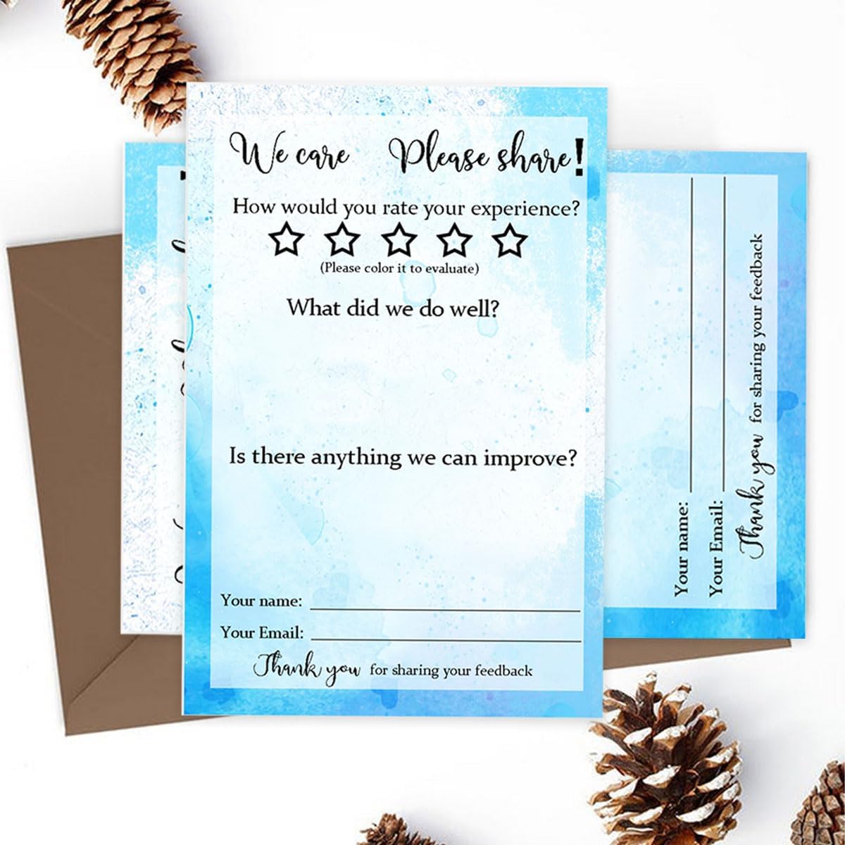 Generic 100 Suggestion Box Cards Comment Cards 4x6 Inch Blank Suggestion Forms for Customer Feedback, Comment, Improvement for Small Businesses Supplies, Restaurants, Church, School