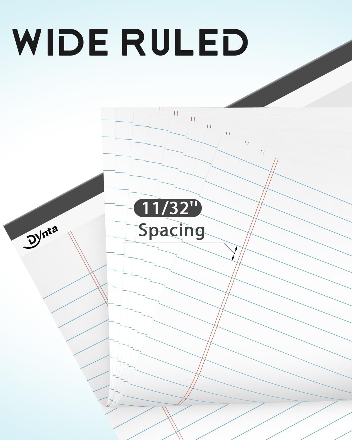 Dynta Legal Pads 8.5 x 11 Note Pads 12 Packs Bulk, Wide Ruled Assorted Colored Notepads Micro Perforated, Writing Legal Pad for Home School Office Business Travel Work, 45 Sheets/90 Pages