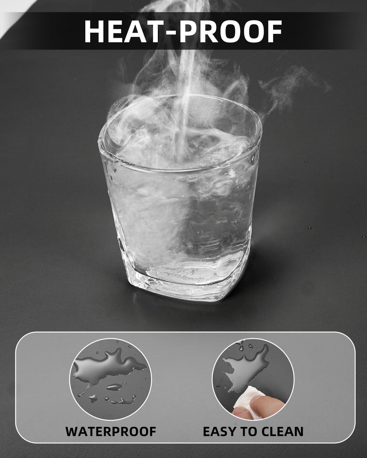 Desk mat Large, Leather Desk Pad Protector,Office Desk Mat,Mouse Pad, Non-Slip Desk Blotter, Laptop Desk Pad, Waterproof Desk Writing Pad for Office&Home (Black,48" x 24")