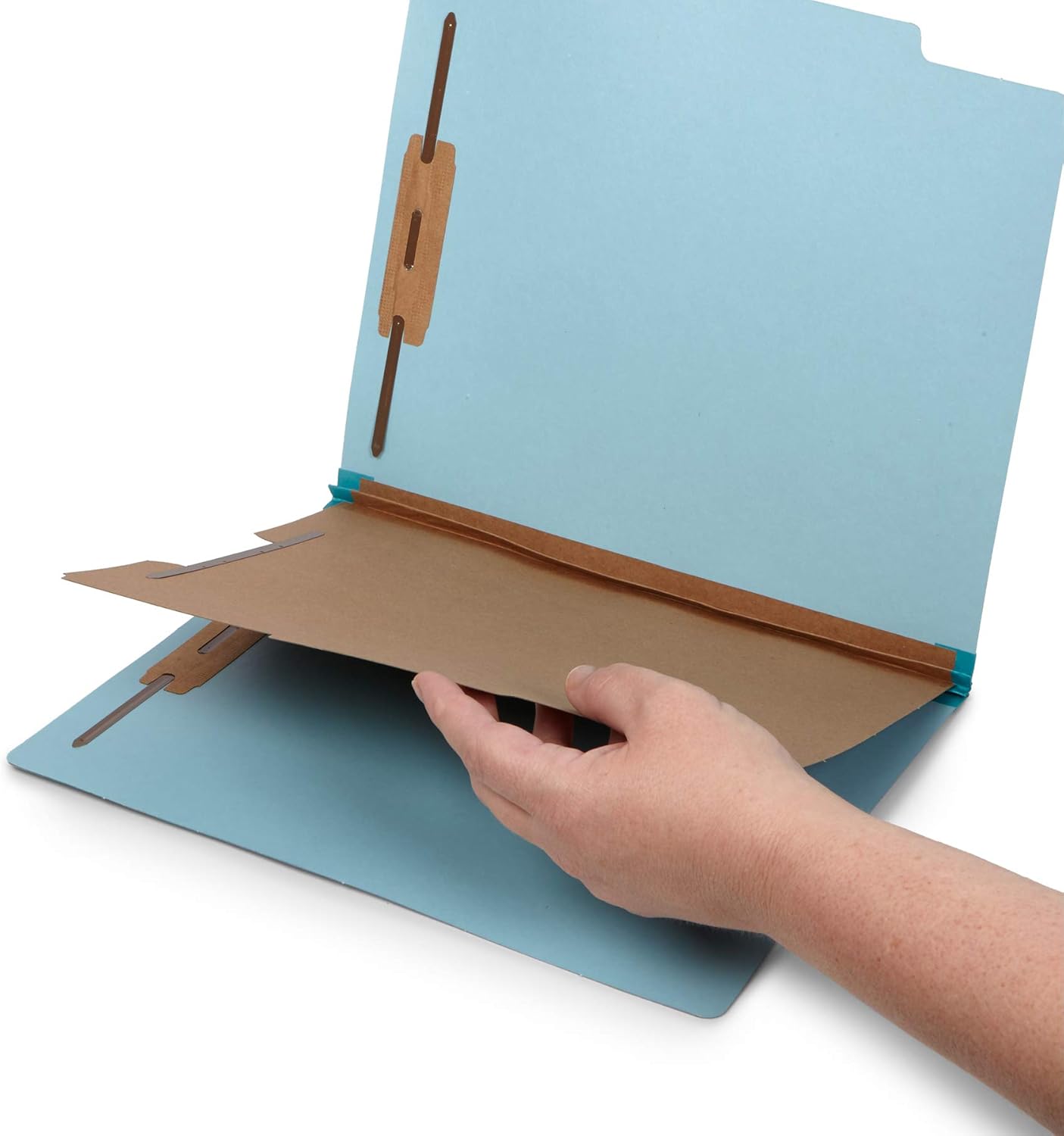 10 Blue Classification Folders - 1 Divider - 2 Inch Tyvek Expansions - Durable 2 Prongs, for Medical Files, Law Client Files, Pressboard Classification Folders 1 Dividers Letter Size, Blue, 10 Pack