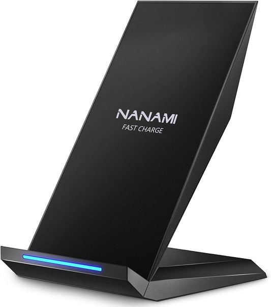 Fast Wireless Charger, NANAMI 15W Qi Certified Wireless Charging Stand Compatible iPhone 17/17 Air/16/15/15 Pro/15 Plus/15 Pro Max/14/13/12, for Samsung Galaxy S25/S24/S23/S22/S21 and Qi-Enabled Phone
