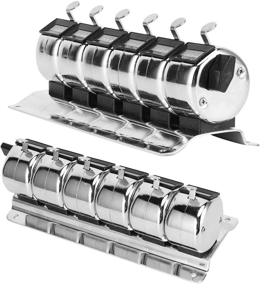 0 to 9999 Manual Tally Counter Metal Mechanical Counter 4Digit Conjoined 6 Units Pitch Click Counter