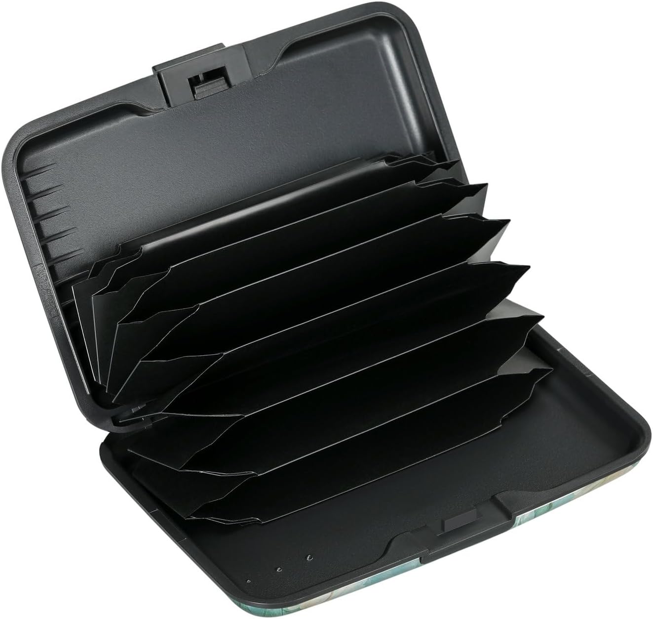 ELFISH Mini RFID Aluminum Wallet Credit Cards Holder Business Card Case Metal ID Case for Men Women(White peony)