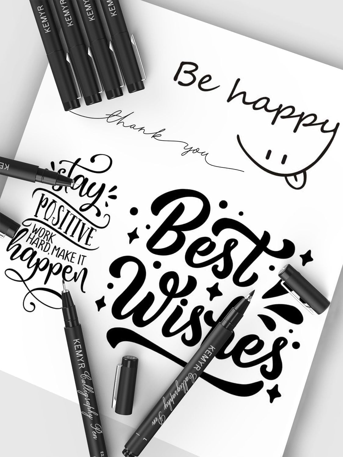 4 Micro Fine liner Drawing Art Pens Calligraphy Pens: 0.5mm Size Black Art supplies Waterproof Archival Black Ink Markers For Artists,Use for Professional Watercolor,Sketching